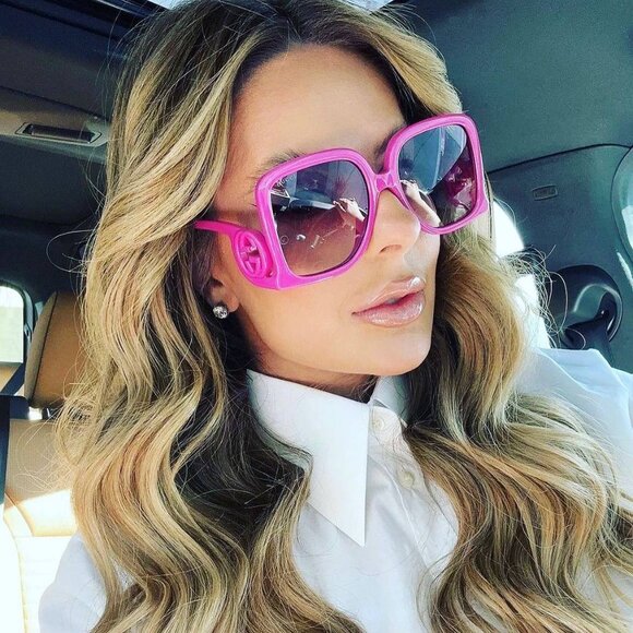 Gucci GG1326S 006 Sunglasses Violet Square Frame, Violet Lenses - Picture 4 of 11